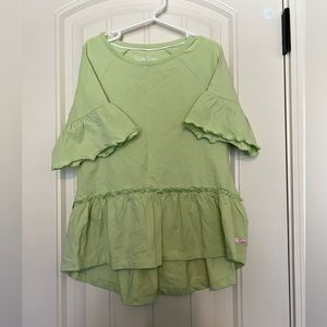 Green ruffle top